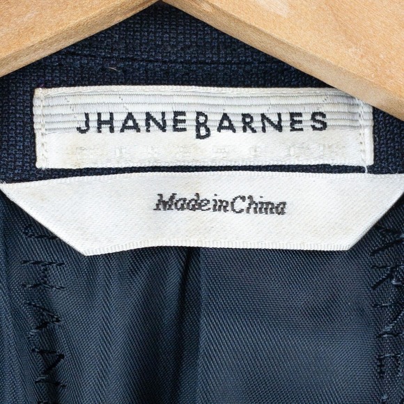 Jhane Barnes Blazer Jacket Mens 40R Blue 100% Wool Two Button Athletic Fit - Picture 4 of 14